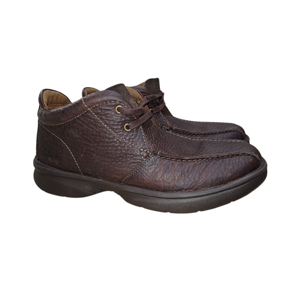 Clarks Bradley Up Men's Brown Leather Casual Shoes Loafers Comfort Size 8‎ M
